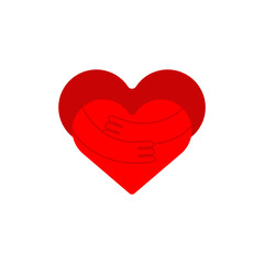 Hug heart. Concept of friendship and love.