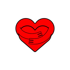 Hug heart. Concept of friendship and love.