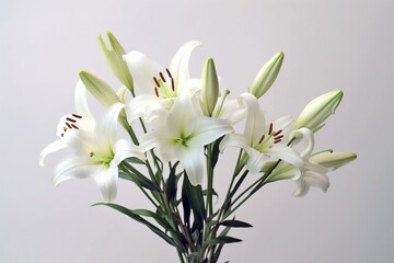 Spring's Serenity: Easter Lilies in Full Bloom - AI Generative