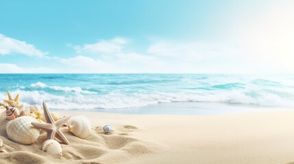 Beach Themed Background with Empty Copy Space for Your Message