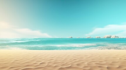 Fototapeta na wymiar Beach Themed Background with Empty Copy Space for Your Message