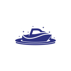 Speed Boat Space Circle Creative Logo Design