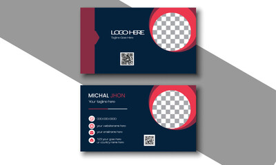 
Modern business card. Red and black business card template.