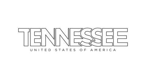 Tennessee, USA typography slogan design. America logo with graphic city lettering for print and web.