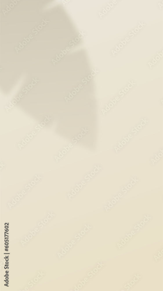 Poster tropical palm leaf shadow. soft color background