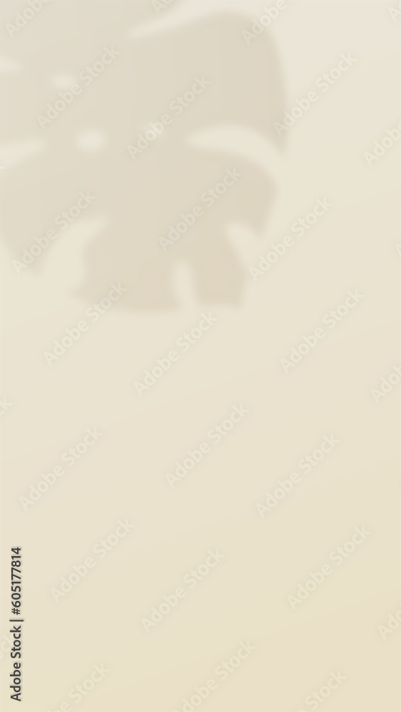 Poster tropical palm leaf shadow. soft color background