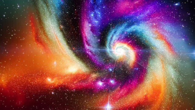 Twisted galaxy 2 - Approaching to incredibly colourful and vibrant animated twisted galaxy.