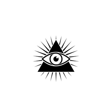 Masons symbol All seeing eye of God icon isolated on white background