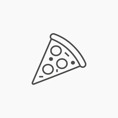 Pizza slice icon vector. food, menu symbol sign