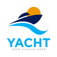 Yacht and Sailing Logo Design Illustration