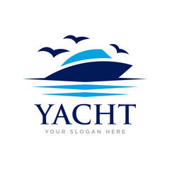 Yacht and Sailing Logo Design Illustration