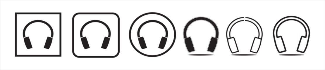 Headphone Vector icon set. Headphone acsesories illustration.