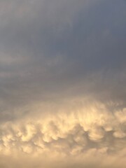 Cloudy sky background, heavens background, unusual fluffy clouds