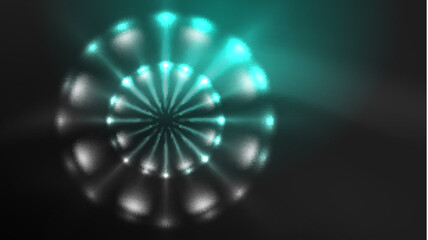 Circles with bright neon shiny light effects, abstract background wallpaper design