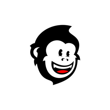 cute monkey logo illustration vector	