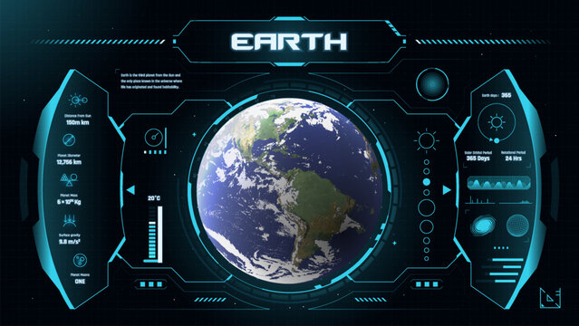 The Solar System Planet Earth and its characteristics vector illustration