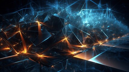 Abstract Plexus Technology Science And Engineering 3d illustration generative ai