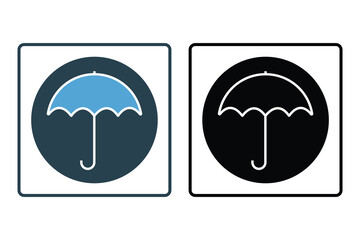 Umbrella icon symbol. insurance symbol, protection. Solid icon style design. Simple vector design editable. EPS 10 and SVG files