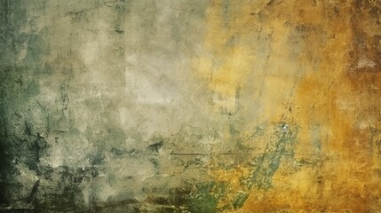 Fototapeta na wymiar art abstract grunge dust textured monochrome background in shades of green and old gold colors generative ai