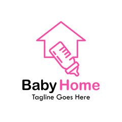 Baby home design logo template illustration
