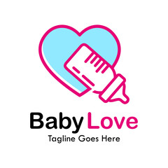 Baby love design logo template illustration
