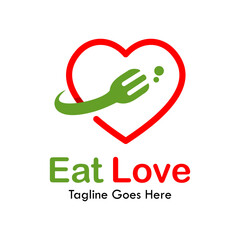 Eat love design logo template illustration