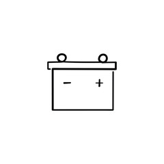 Car Battery Line Style Icon Design