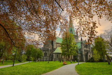 Fototapeta na wymiar The cathedral Nidarosdomen , Trondheim