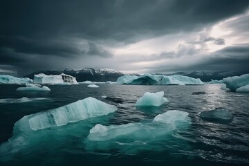 Iceberg in polar regions. Generative AI.