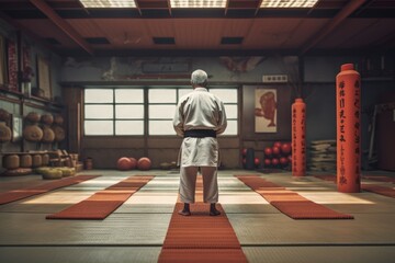 Karateka senior man gym. Generate Ai
