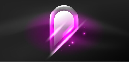 Abstract background glowing neon light geometric shapes. Space cosmic or magic energy vector wallpaper For Wallpaper, Banner, Background, Card, Book Illustration, landing page