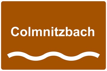 Illustration eines Flussnamenschildes des Flusses 