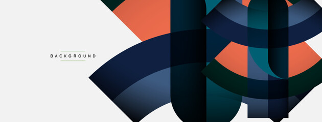 Obraz premium Trendy shapes, color minimal design composition, lines and shadows for wallpaper banner background or landing page