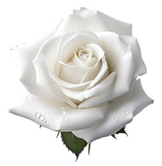 White rose close-up. Isolated on a transparent background. KI. 
