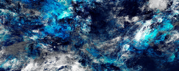 Abstract dark blue painting texture. Paint background. Fractal artwork for creative graphic design