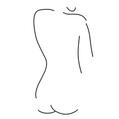 Female Body Sexy Aesthetic Line Art