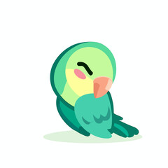 Cute little parrot / canary sleeping vector art