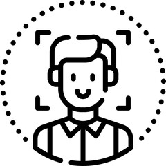 face sensor icon with black color