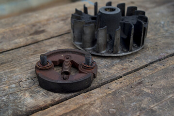 Clutch and rotor from lawn mowers