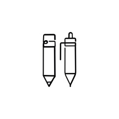 Pencil and Pen Line Style Icon Design