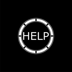 Help icon isolated on black background.