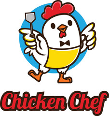 Chicken Chef Cartoon Logo Mascot