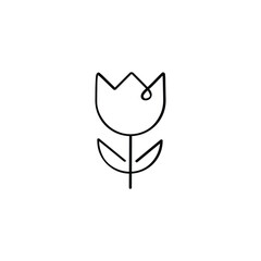 Tulip Line Style Icon Design