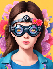 Woman in glasses. AI generated illustration