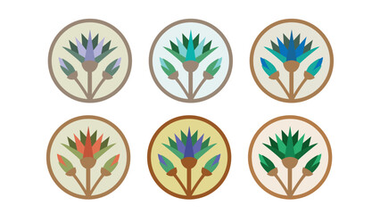 Egyptian Lotus Flower - The Pharaonic symbol of Ancient Egypt - Illustration Vector with ancient Egyptian Color palettes	
