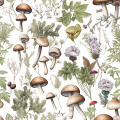 Mushrooms plants wood nature autumn