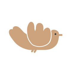 Dove bird logo vector design. Cartoon pigeon in Scandinavian style