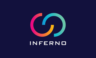 Infinity circle chain logo vector link connection technology