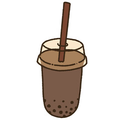 cute bubble tea hand drawn