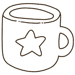 Black and white Chrismas doodle set